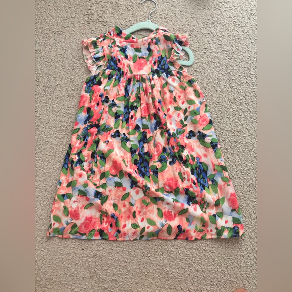Floral Print Fabric with Green and Blue Accents - Picture 1 of 4